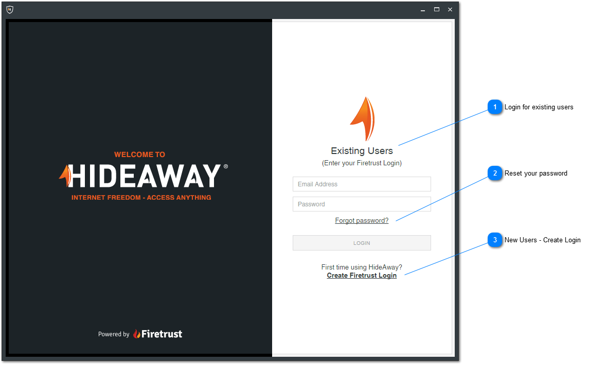 Logging In/Create Account